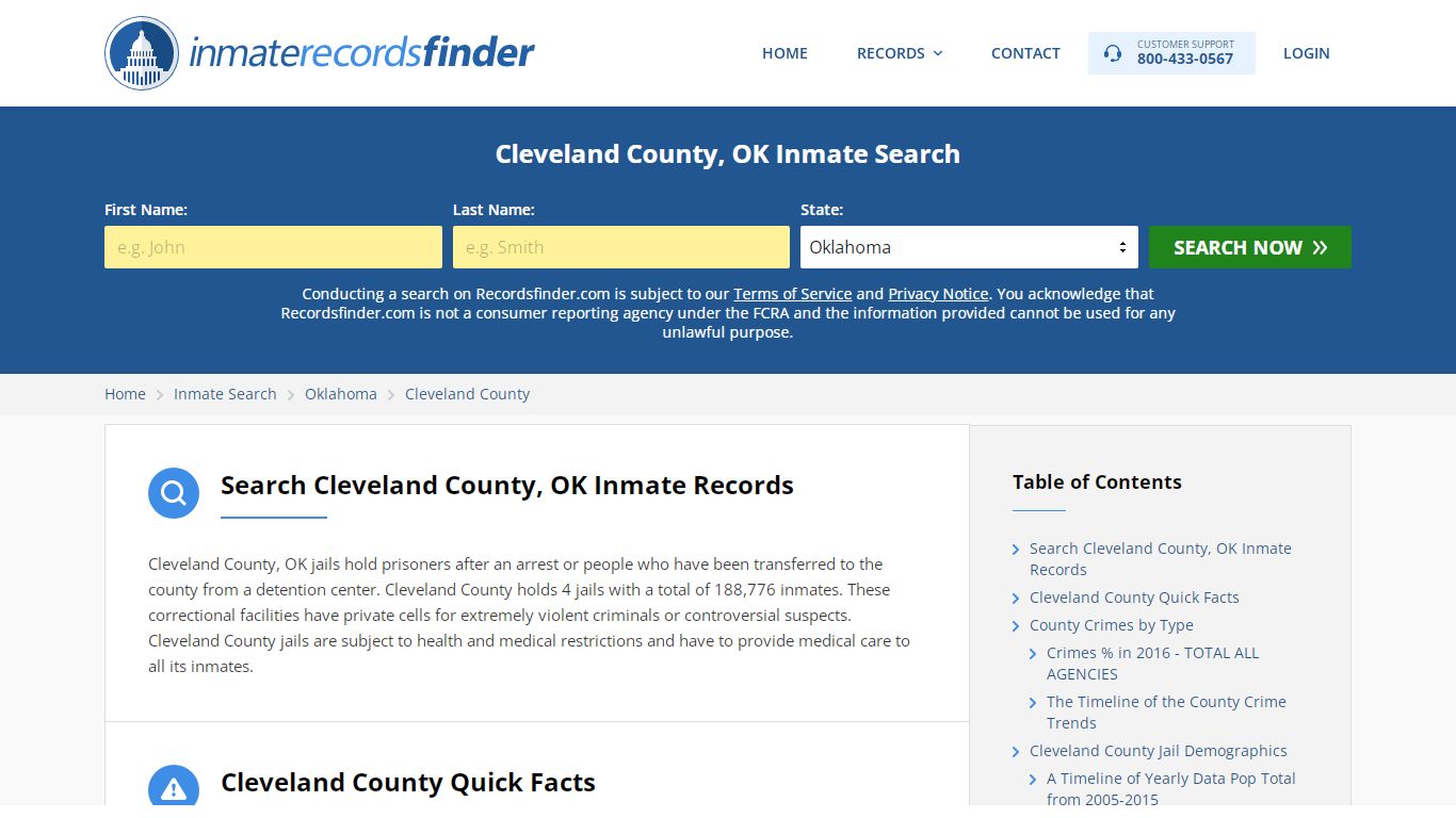 Cleveland County, OK Inmate Lookup & Jail Records Online